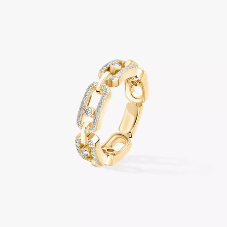 [LOXURA]Move Link Pave_-Set Diamond Ring in Gold