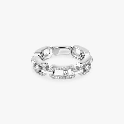 [LOXURA]Move Link Pave_-Set Diamond Ring in Gold