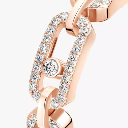 [LOXURA]Move Link Pave_-Set Diamond Ring in Gold