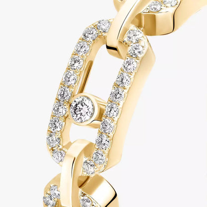 [LOXURA]Move Link Pave_-Set Diamond Ring in Gold