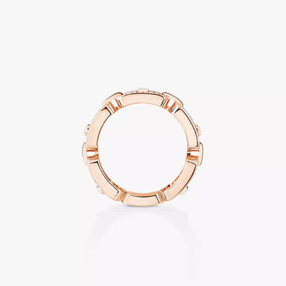 [LOXURA]Move Link Pave_-Set Diamond Ring in Gold