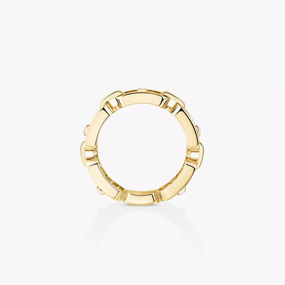 [LOXURA]Move Link Pave_-Set Diamond Ring in Gold