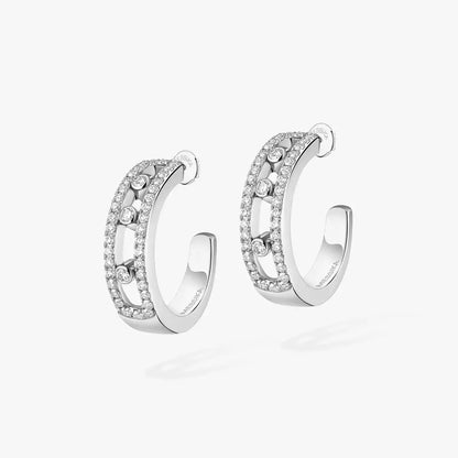 [LOXURA]Diamond Pave_ Hoop Earrings Move