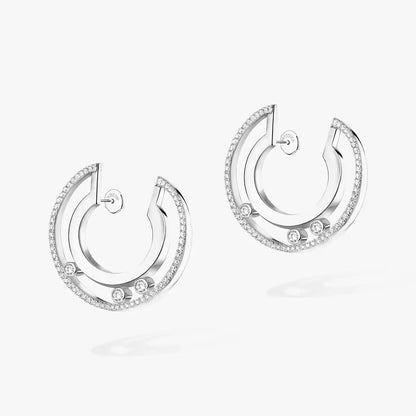 [LOXURA]Move Romane Small Diamond Hoop Earrings