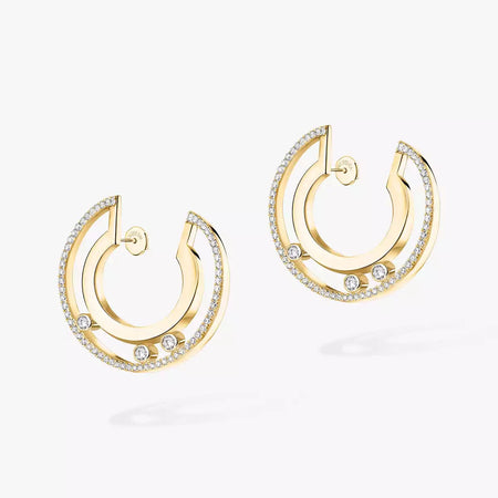 [LOXURA]Move Romane Small Diamond Hoop Earrings