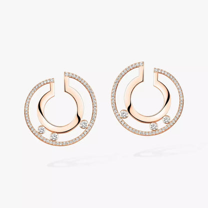 [LOXURA]Move Romane Small Diamond Hoop Earrings