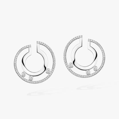 [LOXURA]Move Romane Small Diamond Hoop Earrings
