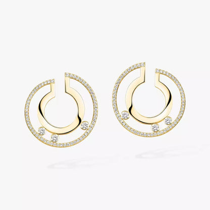 [LOXURA]Move Romane Small Diamond Hoop Earrings
