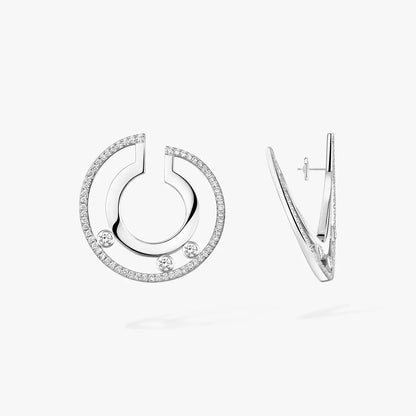 [LOXURA]Move Romane Small Diamond Hoop Earrings