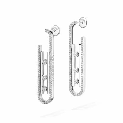 [LOXURA]Diamond Pendant Earrings Move 10Th