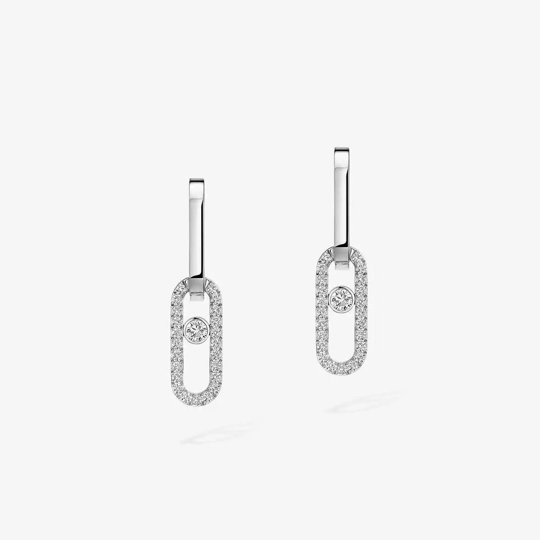 [LOXURA]Move Link Diamond Earrings