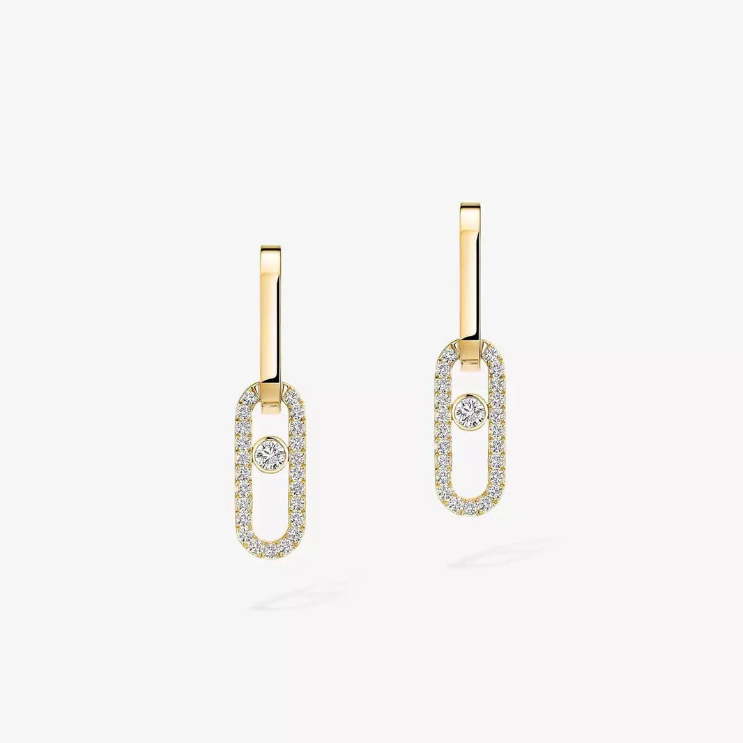 [LOXURA]Move Link Diamond Earrings