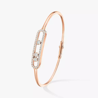 [LOXURA]Move Pavé Diamond Bangle Bracelet M