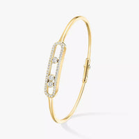 [LOXURA]Move Pavé Diamond Bangle Bracelet M