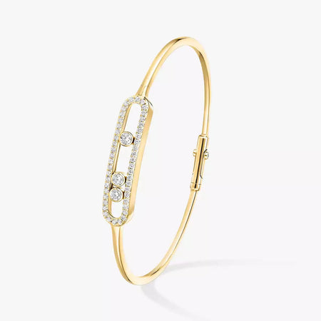 [LOXURA]Move Pavé Diamond Bangle Bracelet M