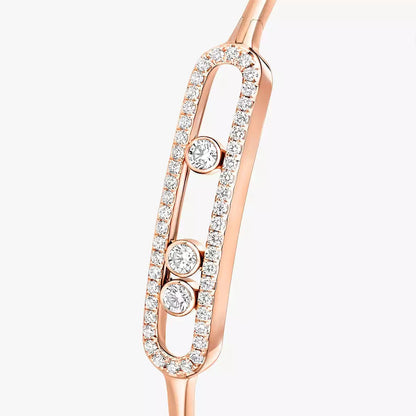 [LOXURA]Move Pavé Diamond Bangle Bracelet M