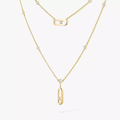 [LOXURA] Move Uno Diamond Necklace
