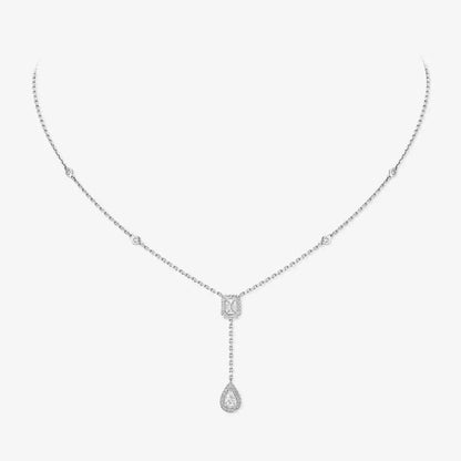 [LOXURA]Gold Diamond Tie Necklace