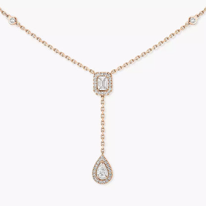 [LOXURA]Gold Diamond Tie Necklace