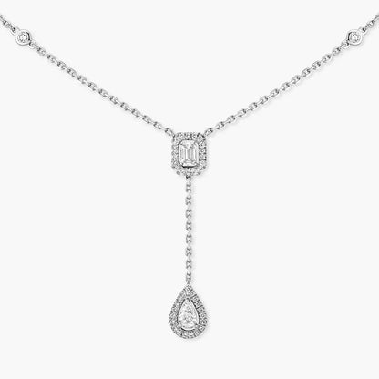 [LOXURA]Gold Diamond Tie Necklace