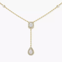 [LOXURA]Gold Diamond Tie Necklace