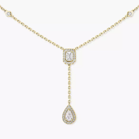 [LOXURA]Gold Diamond Tie Necklace