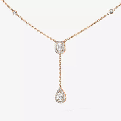 [LOXURA]Gold Diamond Tie Necklace