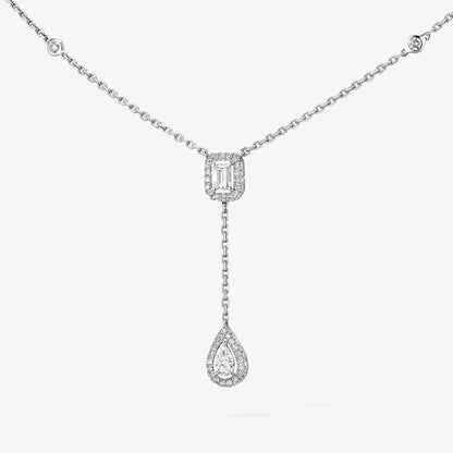 [LOXURA]Gold Diamond Tie Necklace