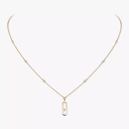 [LOXURA] Move Uno Gold Diamond Long Necklace