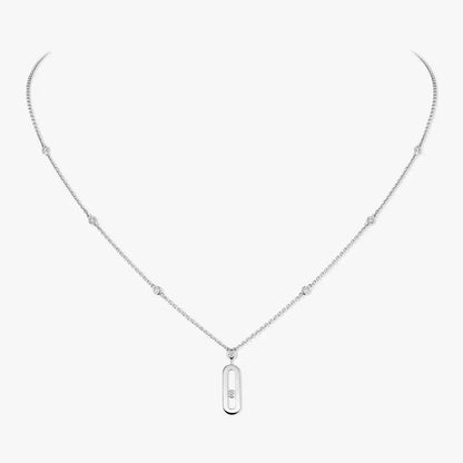 [LOXURA] Move Uno Gold Diamond Long Necklace