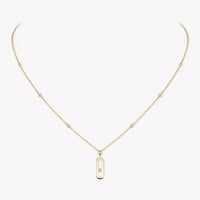 [LOXURA] Move Uno Gold Diamond Long Necklace