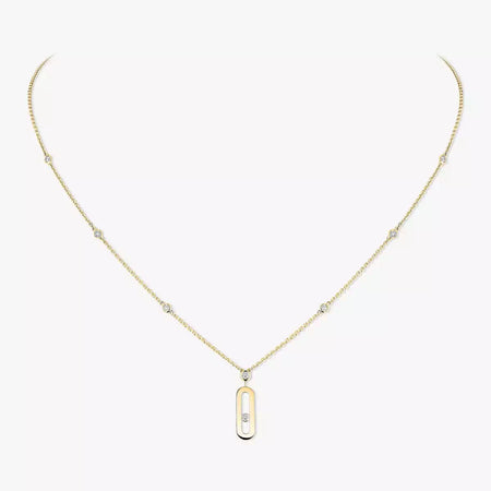 [LOXURA] Move Uno Gold Diamond Long Necklace