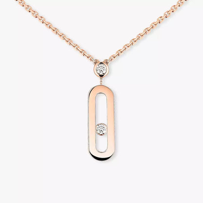 [LOXURA] Move Uno Gold Diamond Long Necklace