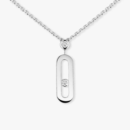 [LOXURA] Move Uno Gold Diamond Long Necklace