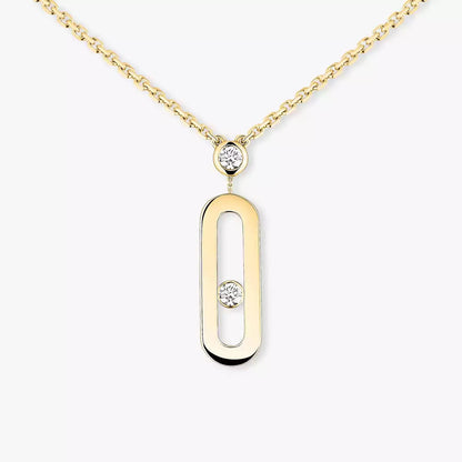 [LOXURA] Move Uno Gold Diamond Long Necklace