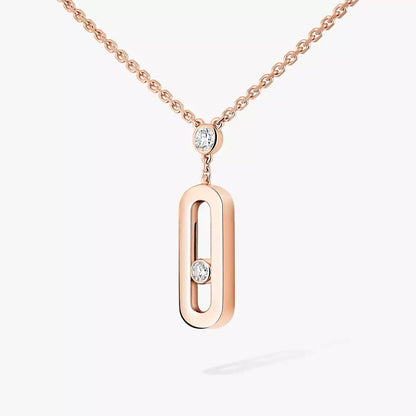 [LOXURA] Move Uno Gold Diamond Long Necklace