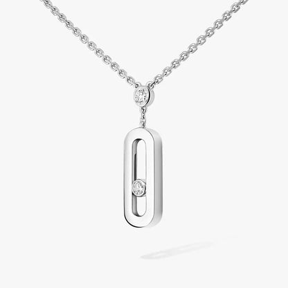[LOXURA] Move Uno Gold Diamond Long Necklace