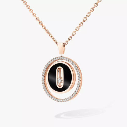 [LOXURA]Lucky Move Diamond Necklace in Rose Gold and White Mother-of-Pearl