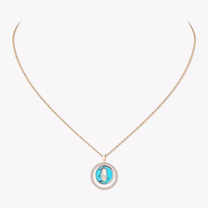 [LOXURA]Lucky Move Diamond Necklace in Rose Gold and White Mother-of-Pearl