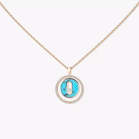 [LOXURA]Lucky Move Diamond Necklace in Rose Gold and White Mother-of-Pearl