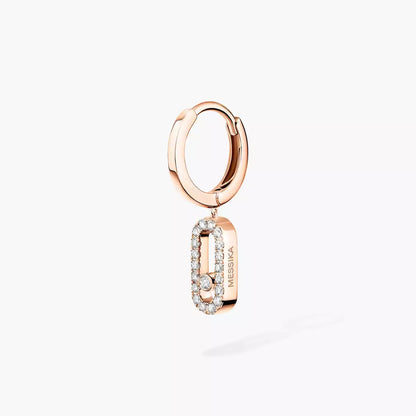 [LOXURA]Move Uno Single Diamond Hoop Earring