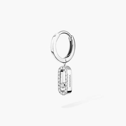 [LOXURA]Move Uno Single Diamond Hoop Earring
