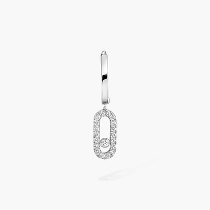 [LOXURA]Move Uno Single Diamond Hoop Earring