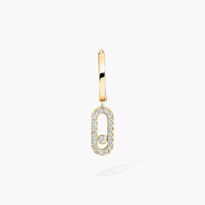 [LOXURA]Move Uno Single Diamond Hoop Earring