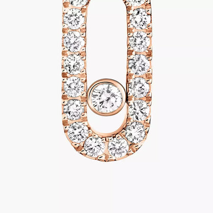 [LOXURA]Move Uno Single Diamond Hoop Earring