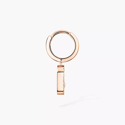 [LOXURA]Move Uno Single Diamond Hoop Earring