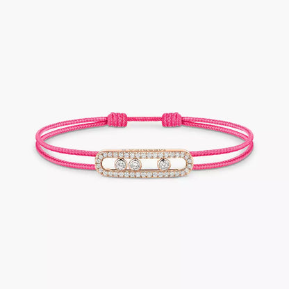 [LOXURA]Messika Care(s) pink cord pavé bracelet