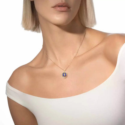 [LOXURA]Lucky Move Diamond Necklace in Rose Gold and White Mother-of-Pearl