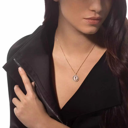 [LOXURA]Lucky Move Diamond Necklace in Rose Gold and White Mother-of-Pearl