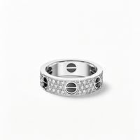 [LOXURA]LOVE RING 5.5MM DIAMONDS PAVED CERAMIC